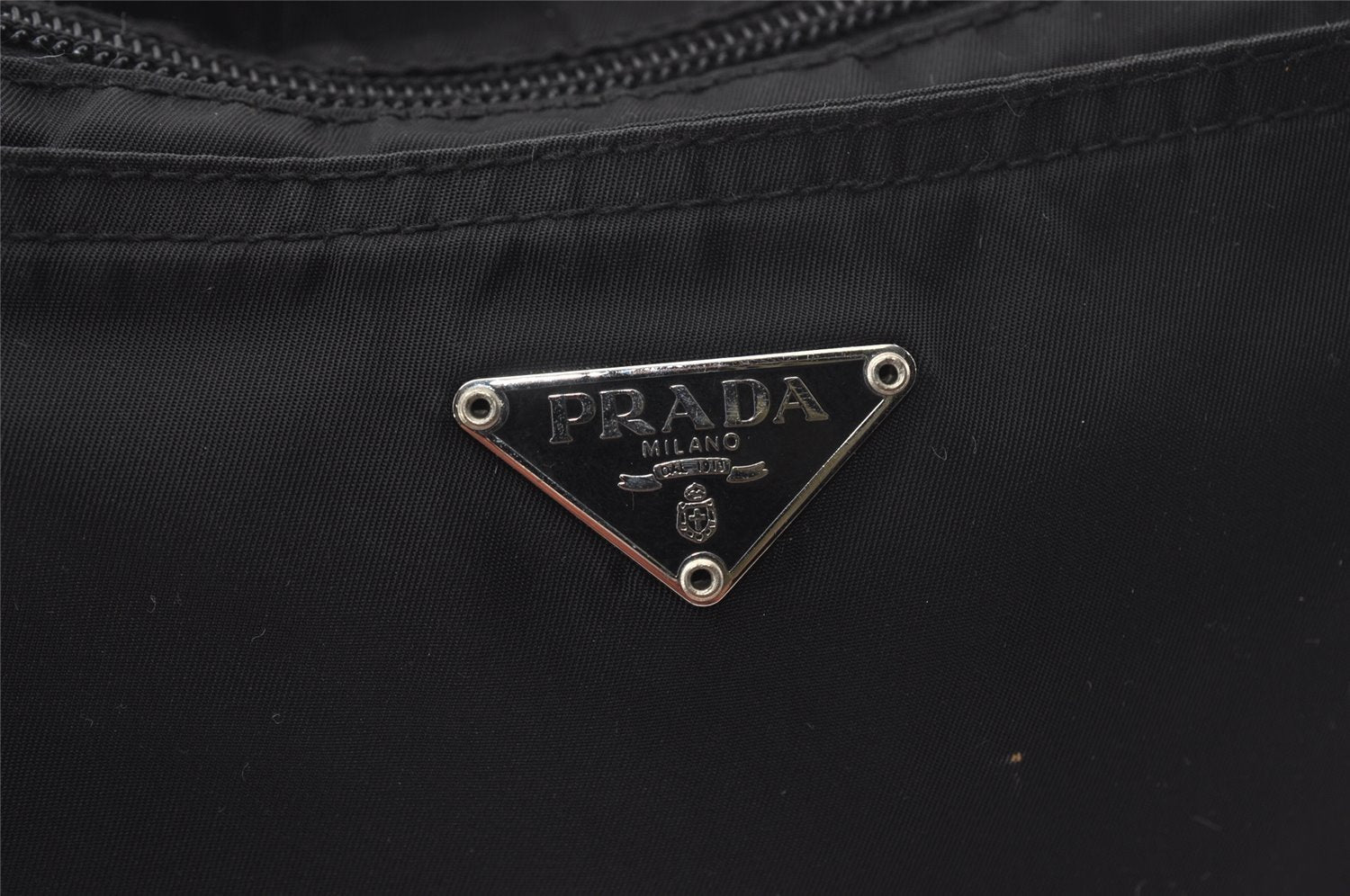 Authentic PRADA Nylon Tessuto Leather Shoulder Cross Body Bag Purse Black 0993J