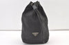 Authentic PRADA Nylon Leather Drawstring Hand Bag Purse Black 0993K