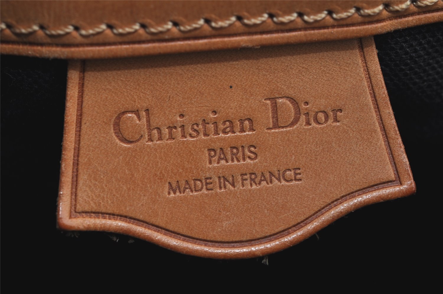 Authentic Christian Dior Trotter Hand Boston Bag PVC Leather Navy Blue 0995I