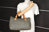 Authentic Christian Dior Trotter Hand Boston Bag PVC Leather Navy Blue 0995I