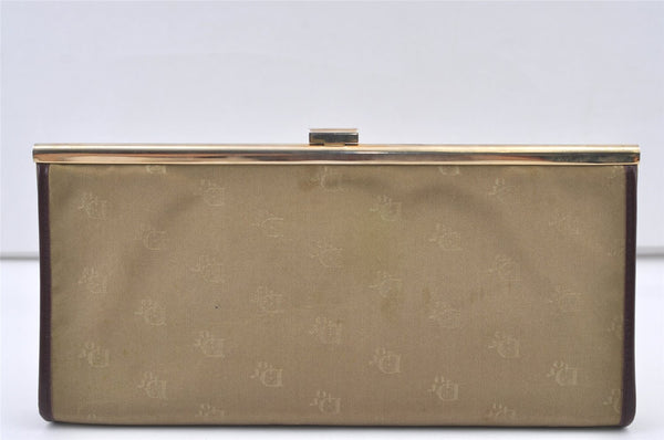 Authentic Christian Dior Clutch Hand Bag Purse Nylon Leather Beige CD 0995K