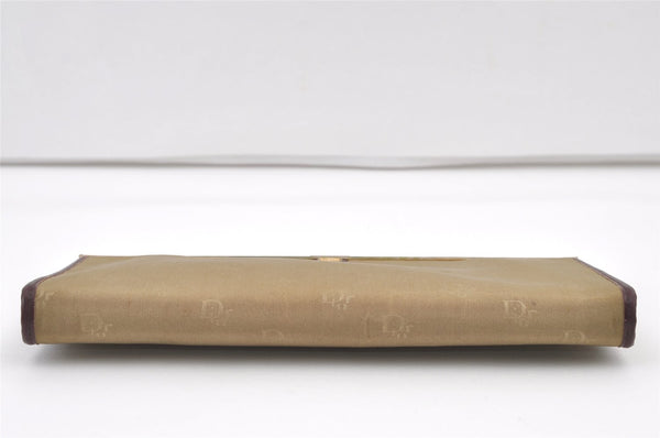 Authentic Christian Dior Clutch Hand Bag Purse Nylon Leather Beige CD 0995K