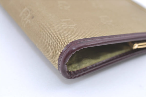 Authentic Christian Dior Clutch Hand Bag Purse Nylon Leather Beige CD 0995K