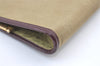 Authentic Christian Dior Clutch Hand Bag Purse Nylon Leather Beige CD 0995K