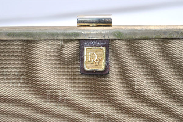 Authentic Christian Dior Clutch Hand Bag Purse Nylon Leather Beige CD 0995K