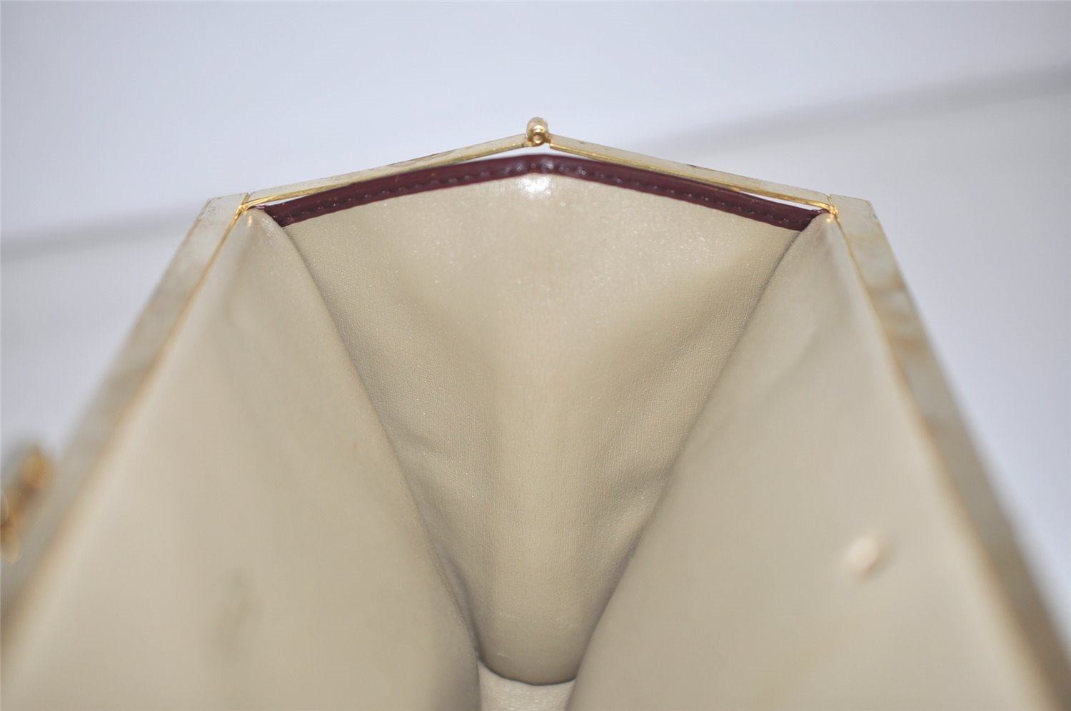 Authentic Christian Dior Clutch Hand Bag Purse Nylon Leather Beige CD 0995K