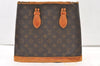 Authentic Louis Vuitton Monogram Bucket PM Shoulder Tote Bag M42238 Junk 0996K