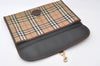 Authentic Burberrys Nova Check Documents Case Patter Canvas Leather Beige 0997J