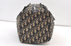 Authentic Christian Dior Trotter Hand Boston Bag Canvas Leather Blue 0997K