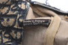 Authentic Christian Dior Trotter Hand Boston Bag Canvas Leather Blue 0997K