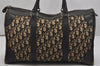 Authentic Christian Dior Trotter Hand Boston Bag Canvas Leather Black 0998K