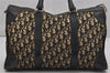 Authentic Christian Dior Trotter Hand Boston Bag Canvas Leather Black 0998K