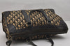 Authentic Christian Dior Trotter Hand Boston Bag Canvas Leather Black 0998K