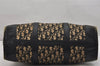 Authentic Christian Dior Trotter Hand Boston Bag Canvas Leather Black 0998K