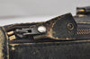 Authentic Christian Dior Trotter Hand Boston Bag Canvas Leather Black 0998K