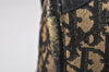 Authentic Christian Dior Trotter Hand Boston Bag Canvas Leather Black 0998K