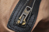 Authentic Christian Dior Trotter Hand Boston Bag Canvas Leather Black 0998K