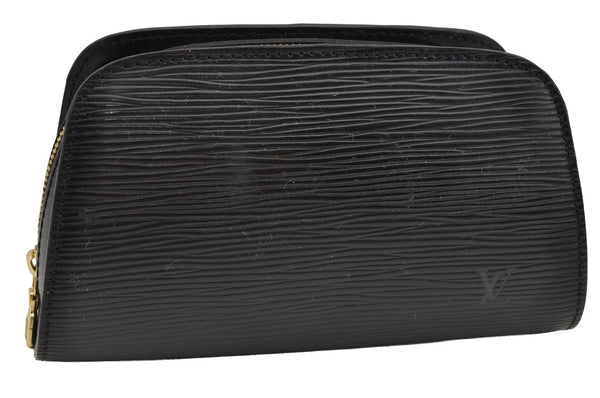 Authentic Louis Vuitton Epi Dauphine Cosmetic Pouch Black M48442 LV 0999I
