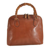 Authentic GUCCI Bamboo 2Way Shoulder Hand Bag Purse Leather Brown Junk 0999J