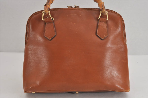 Authentic GUCCI Bamboo 2Way Shoulder Hand Bag Purse Leather Brown Junk 0999J