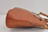 Authentic GUCCI Bamboo 2Way Shoulder Hand Bag Purse Leather Brown Junk 0999J