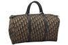 Authentic Christian Dior Trotter Hand Boston Bag Canvas Leather Blue 0999K