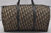 Authentic Christian Dior Trotter Hand Boston Bag Canvas Leather Blue 0999K