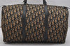 Authentic Christian Dior Trotter Hand Boston Bag Canvas Leather Blue 0999K