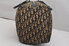 Authentic Christian Dior Trotter Hand Boston Bag Canvas Leather Blue 0999K
