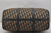 Authentic Christian Dior Trotter Hand Boston Bag Canvas Leather Blue 0999K