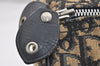 Authentic Christian Dior Trotter Hand Boston Bag Canvas Leather Blue 0999K