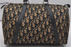 Authentic Christian Dior Trotter Hand Boston Bag Purse Canvas Leather Blue 1000K