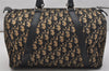 Authentic Christian Dior Trotter Hand Boston Bag Purse Canvas Leather Blue 1000K