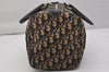 Authentic Christian Dior Trotter Hand Boston Bag Purse Canvas Leather Blue 1000K
