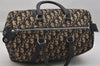 Authentic Christian Dior Trotter Hand Boston Bag Purse Canvas Leather Blue 1000K