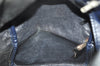 Authentic Christian Dior Trotter Hand Boston Bag Purse Canvas Leather Blue 1000K