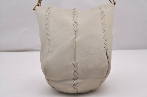 Authentic BOTTEGA VENETA Intrecciato Leather Shoulder Bag Purse White 1003J