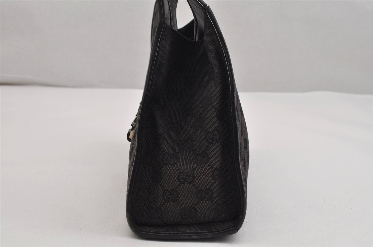 Authentic GUCCI Jackie Shoulder Hand Bag GG Canvas Leather 0021067 Black 1003K