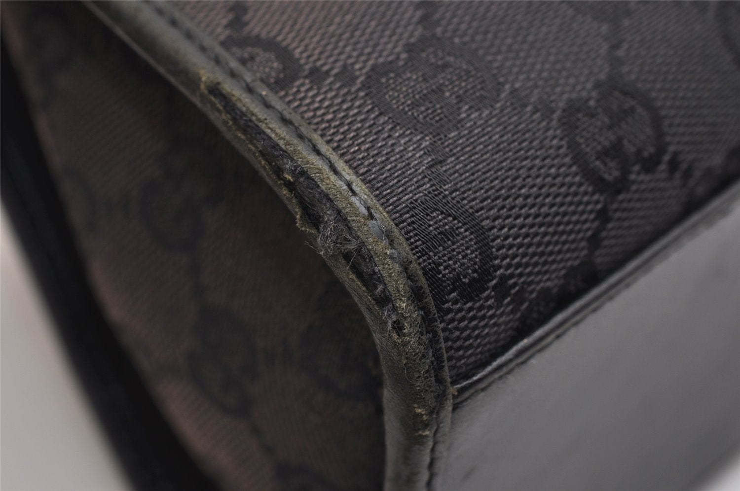 Authentic GUCCI Jackie Shoulder Hand Bag GG Canvas Leather 0021067 Black 1003K