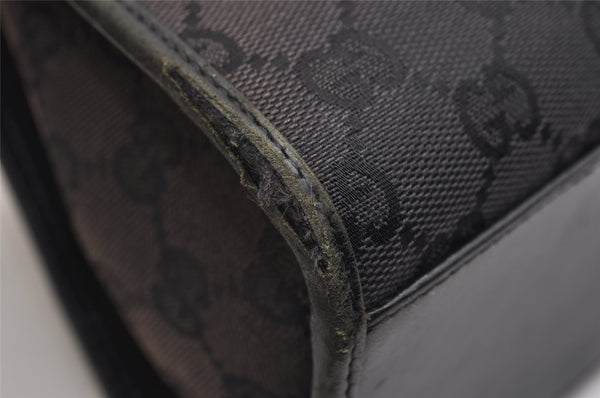 Authentic GUCCI Jackie Shoulder Hand Bag GG Canvas Leather 0021067 Black 1003K