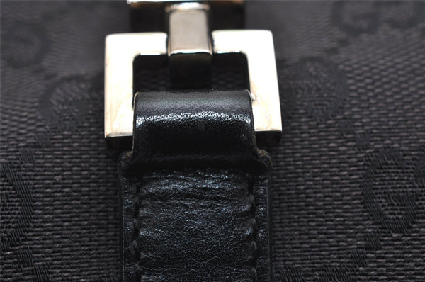 Authentic GUCCI Jackie Shoulder Hand Bag GG Canvas Leather 0021067 Black 1003K