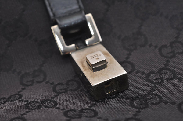 Authentic GUCCI Jackie Shoulder Hand Bag GG Canvas Leather 0021067 Black 1003K