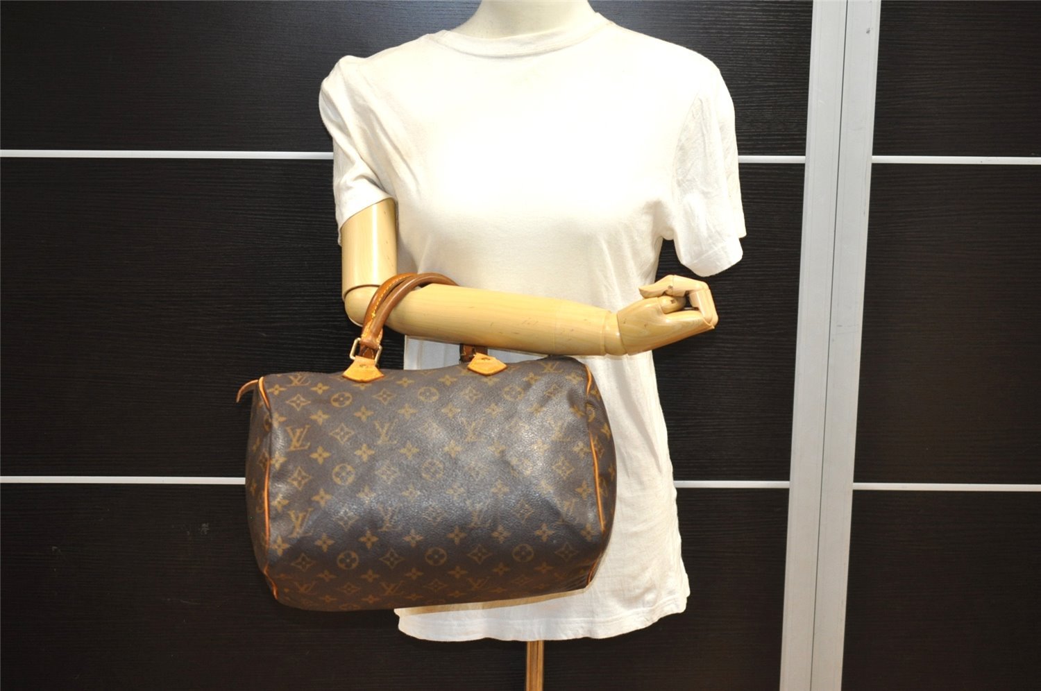 Authentic Louis Vuitton Monogram Speedy 30 Hand Boston Bag M41526 Junk 1004J