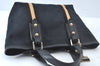 Authentic GUCCI Sherry Line Hand Tote Bag GG Canvas Leather Black 1004K
