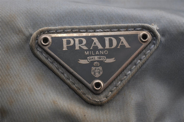 Authentic PRADA Nylon Enamel Drawstring Backpack Light Blue 1005K