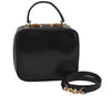 Authentic GUCCI Bamboo 2Way Shoulder Hand Bag Purse Leather Black 1007J