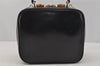 Authentic GUCCI Bamboo 2Way Shoulder Hand Bag Purse Leather Black 1007J