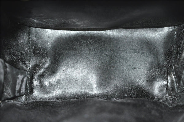 Authentic GUCCI Bamboo 2Way Shoulder Hand Bag Purse Leather Black 1007J