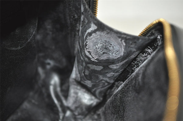 Authentic GUCCI Bamboo 2Way Shoulder Hand Bag Purse Leather Black 1007J