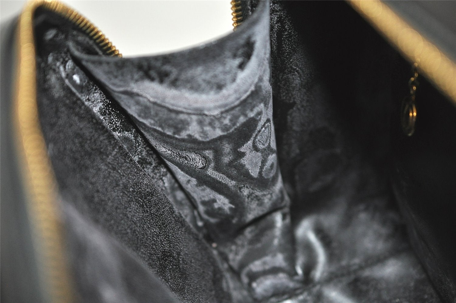 Authentic GUCCI Bamboo 2Way Shoulder Hand Bag Purse Leather Black 1007J